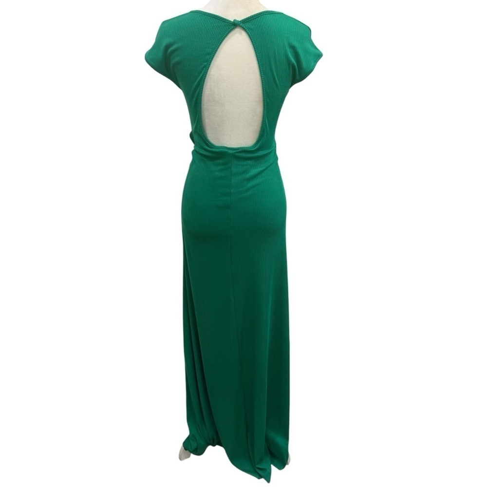 Agua Bendita Ailana Dress Green Maxi Size Medium Cut-Out Midriff NEW $250 - Picture 6 of 15